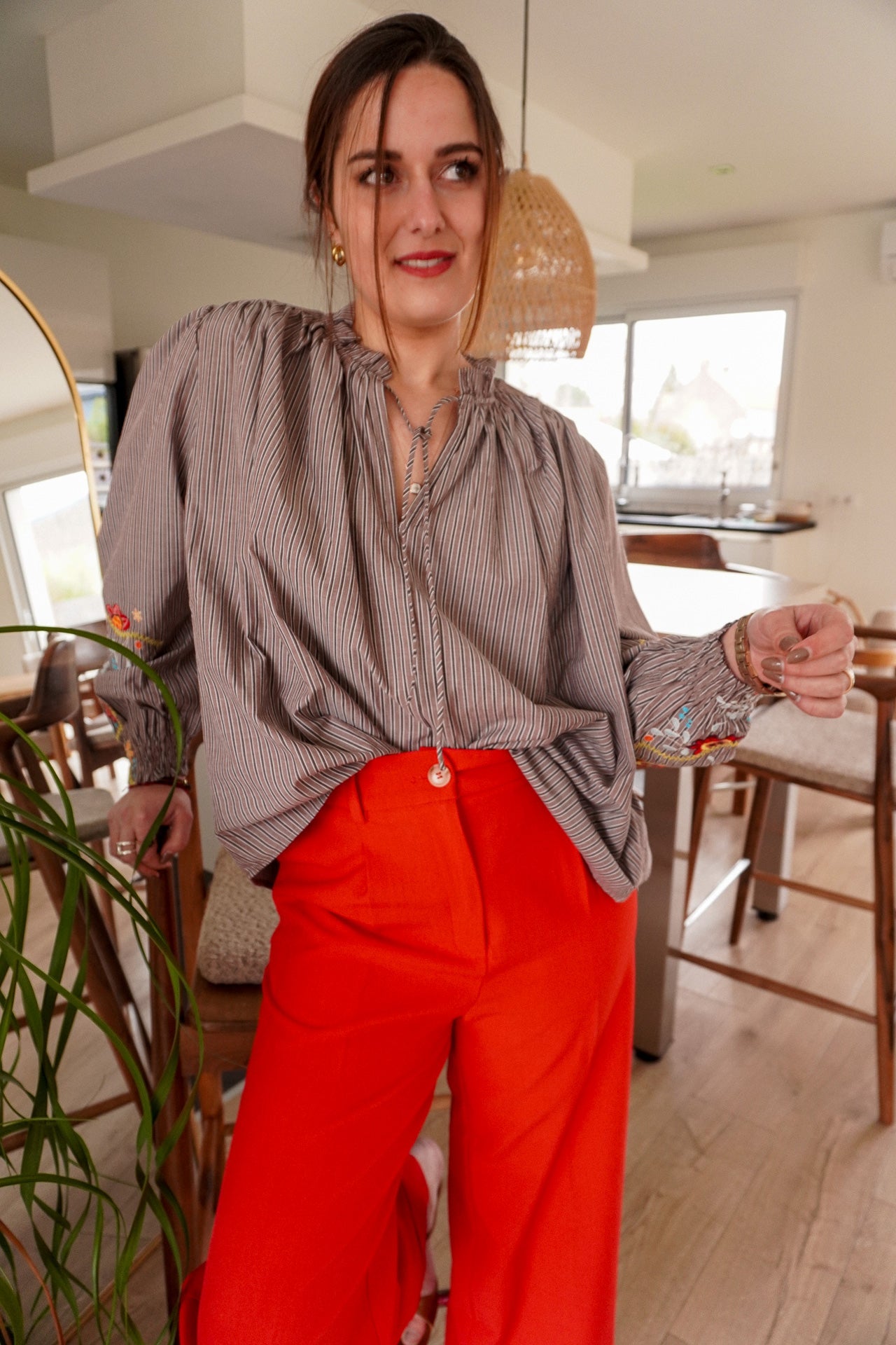 Chemise Dane Rayures Choco