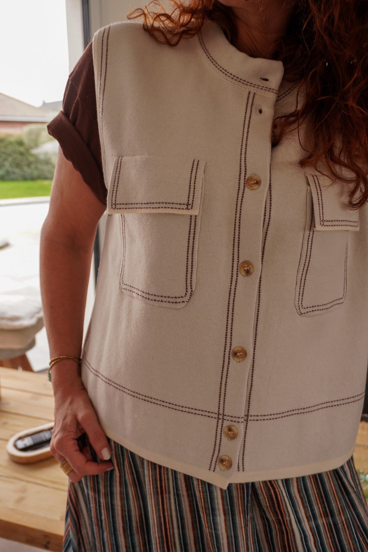 Gilet Tomette Ecru